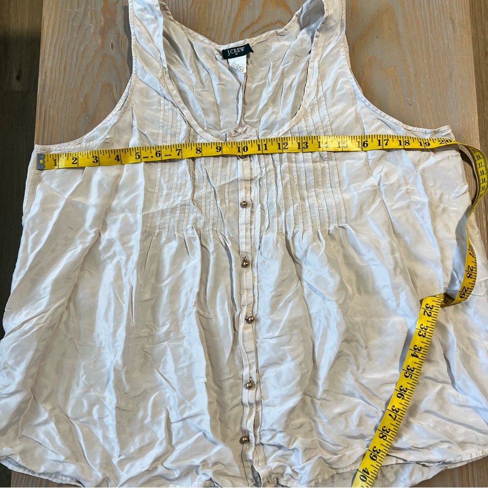 J Crew silk shell button down blouse tank top size XL - Picture 4 of 6
